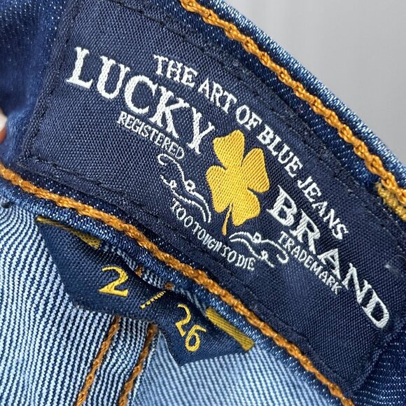 Lucky Brand Dark Wash Charlie Flare Jeans Classic Blue Denim Bell Bottoms - Picture 8 of 12